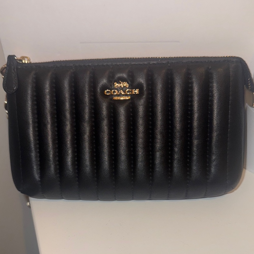 Coach Black Quilted Wristlet